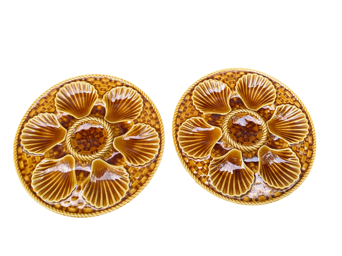 LONGCHAMP Service Six Oyster Plates Majolica