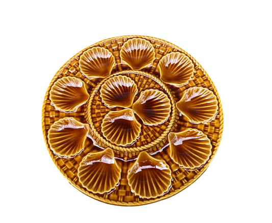 Longchamp Majolica Scalloped Oyster Platter