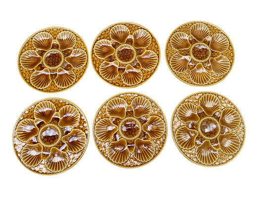 LONGCHAMP Service Six Oyster Plates Majolica 2