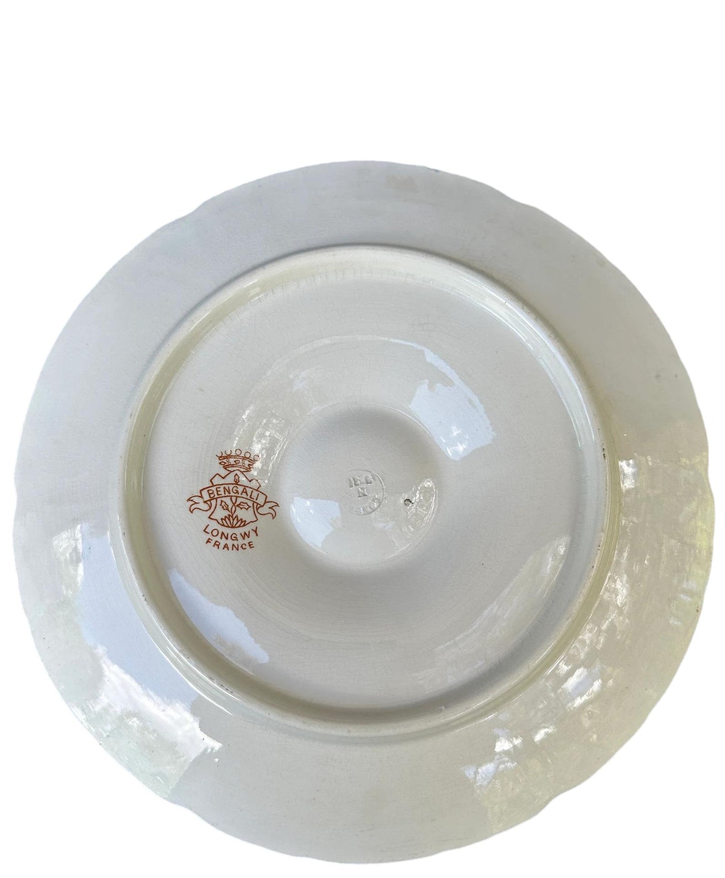 Longwy "Bengali" Majolica Scalloped Oyster Plate