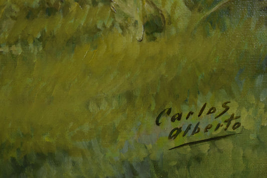 1940's Carlos Alberto Oil Painting on Canvas