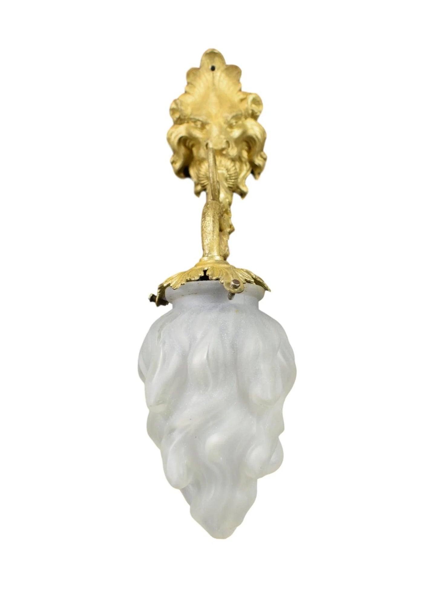 Antique French Lion Bronze Sconce – 19th Century Lighting