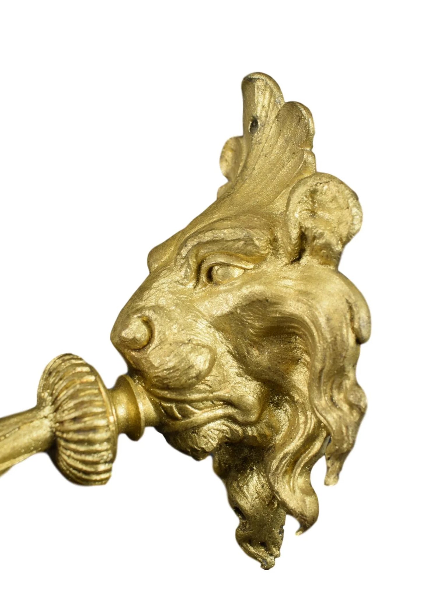 Antique French Lion Bronze Sconce – 19th Century Lighting