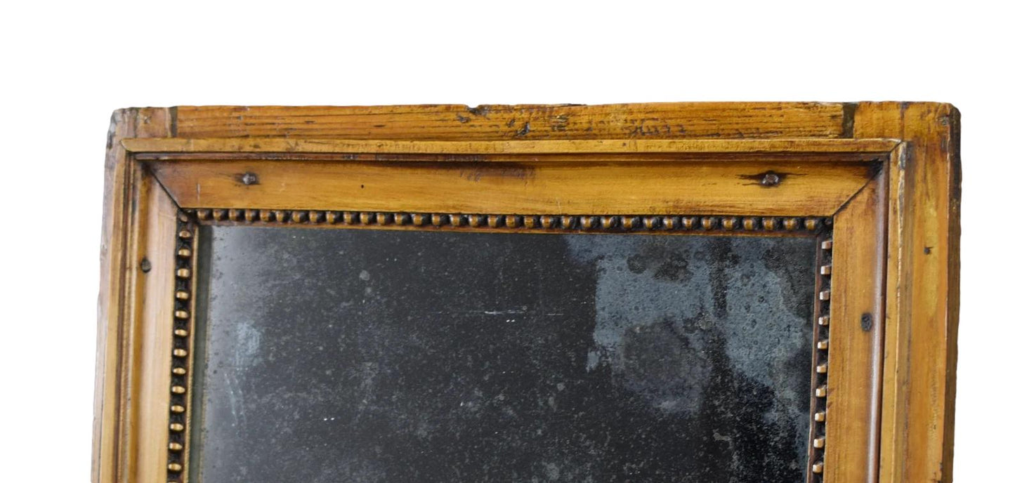 18th Antique Louis XVI Hand Carved Wood Mirror
