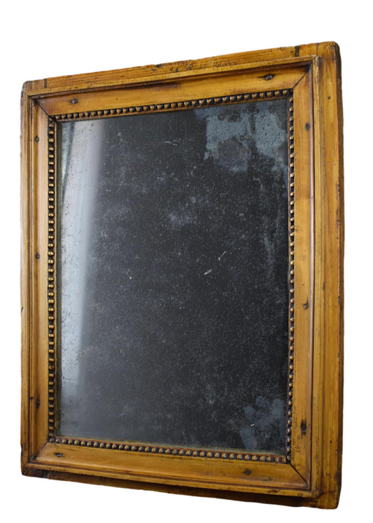 18th Antique Louis XVI Hand Carved Wood Mirror