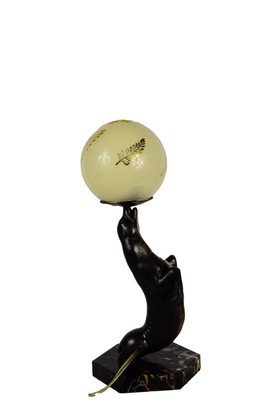 CARVIN Art Deco Sea Lion Marble Table Lamp