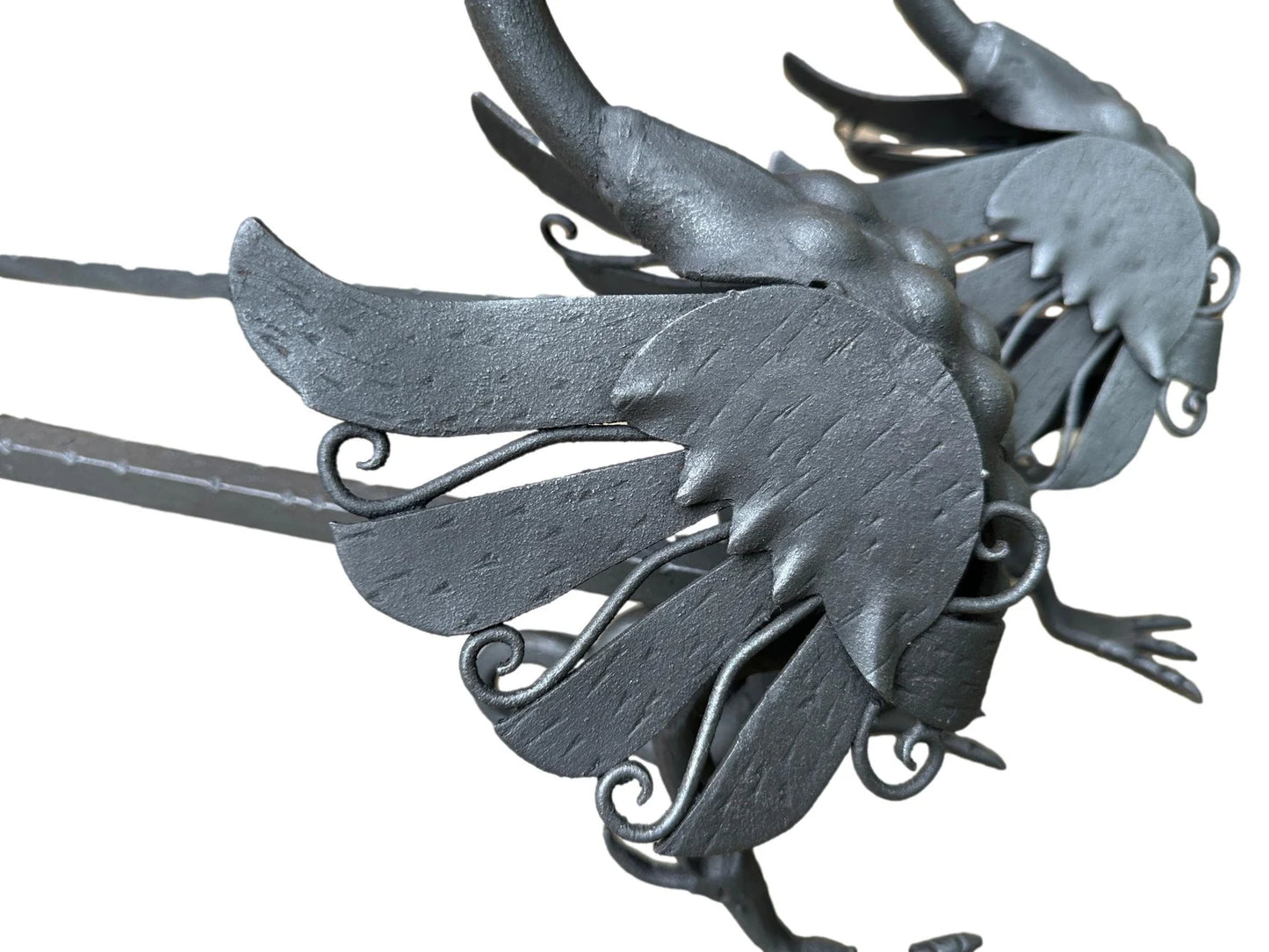 Antique andirons wrought iron