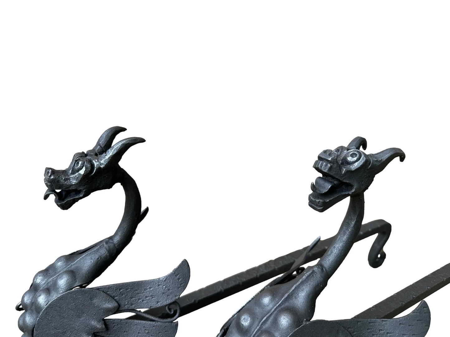 Antique andirons wrought iron