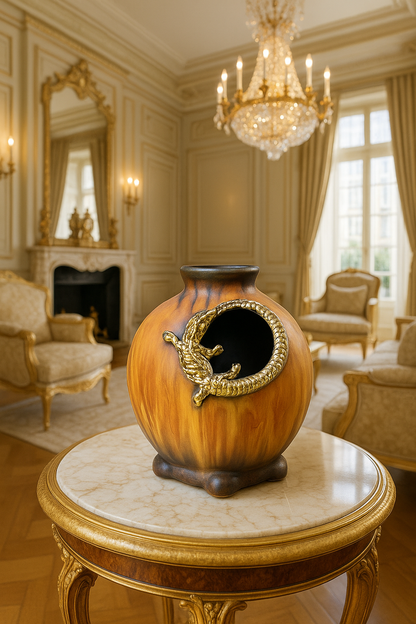 Vintage 1920 Gilbert Méténier Stoneware Vase Art Nouveau & Deco