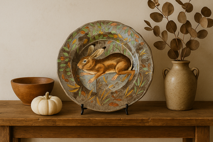 Vintage Gien Rambouillet Plate – Hand-Painted Rabbit