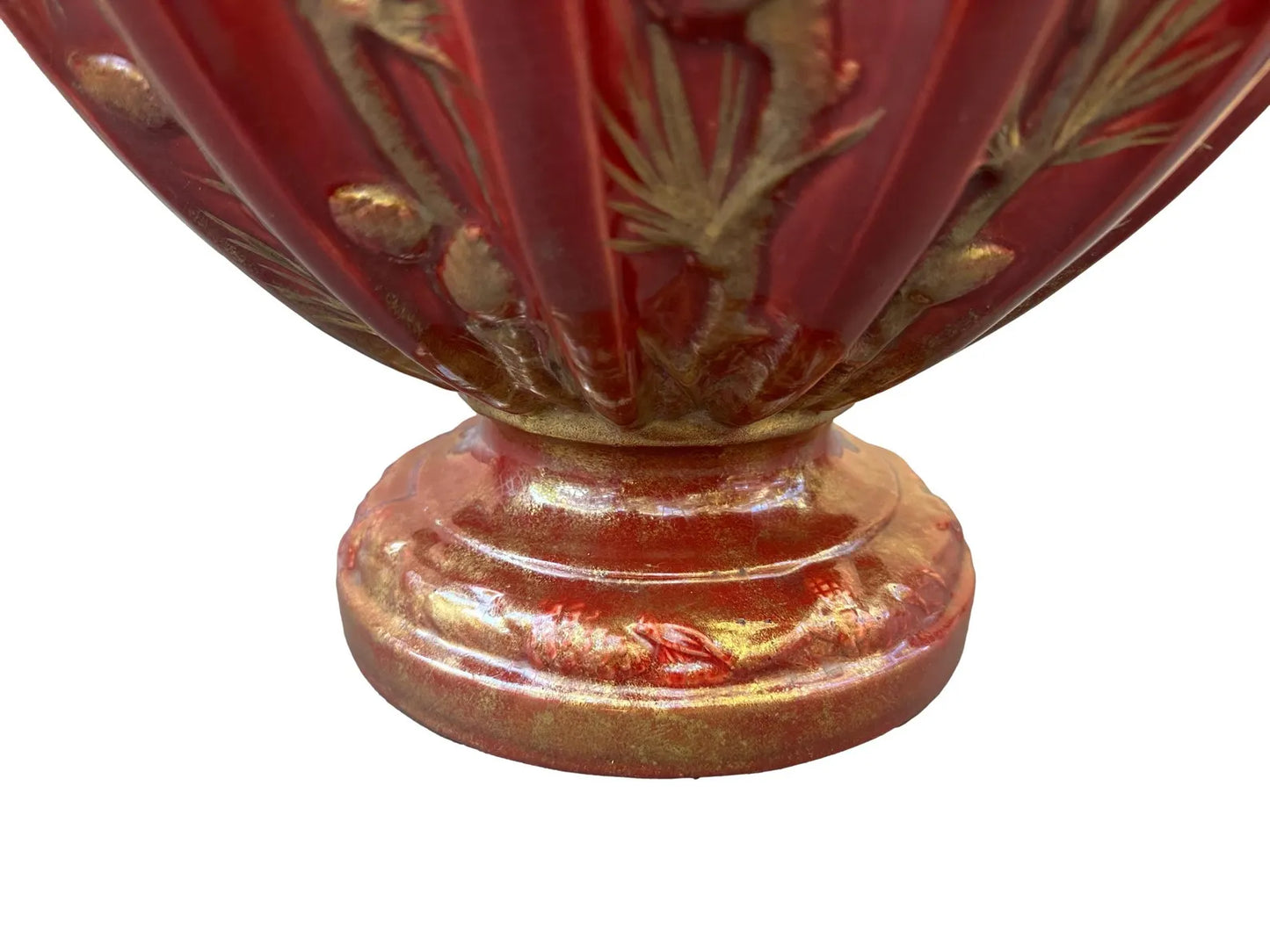 Large Delphin Massier Vallauris Majolica Cache Pot Planter 19th