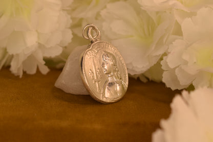 Antique French Joan of Arc Medal – Signed BARGAS – Silver-Plated Bronze – Late 19th / Early 20th Century