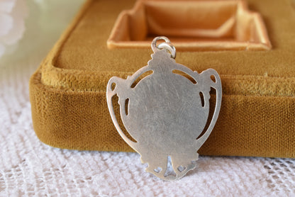 Antique Joan of Arc Medal Solid Silver 800 Art Nouveau Rare French Pendant 1900s