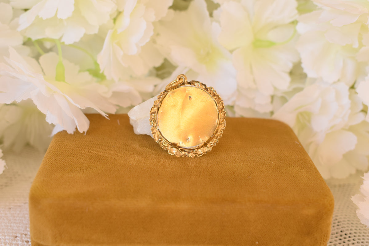 Antique Art Nouveau Vermeil Photo Locket – Gold-Plated Silver – Floral Design – Circa 1900