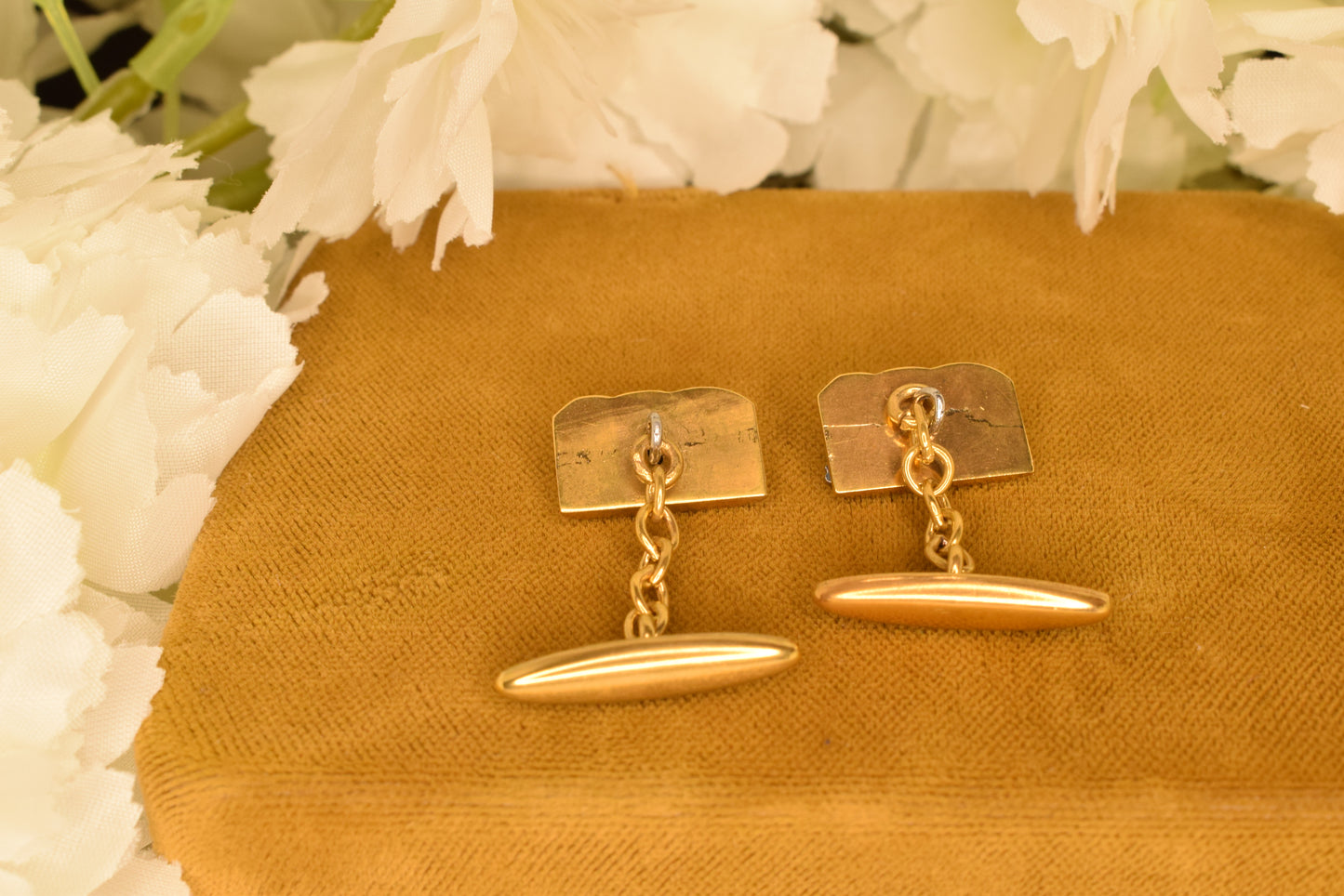 Antique Hare Cufflinks, Gold and Silver Plated, Edwardian Style circa 1900-1920, Vintage Hunt Motif Jewelry