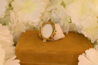 Antique Art Nouveau Photo Locket – Gilt Metal – Circa 1900 – Domed Glass