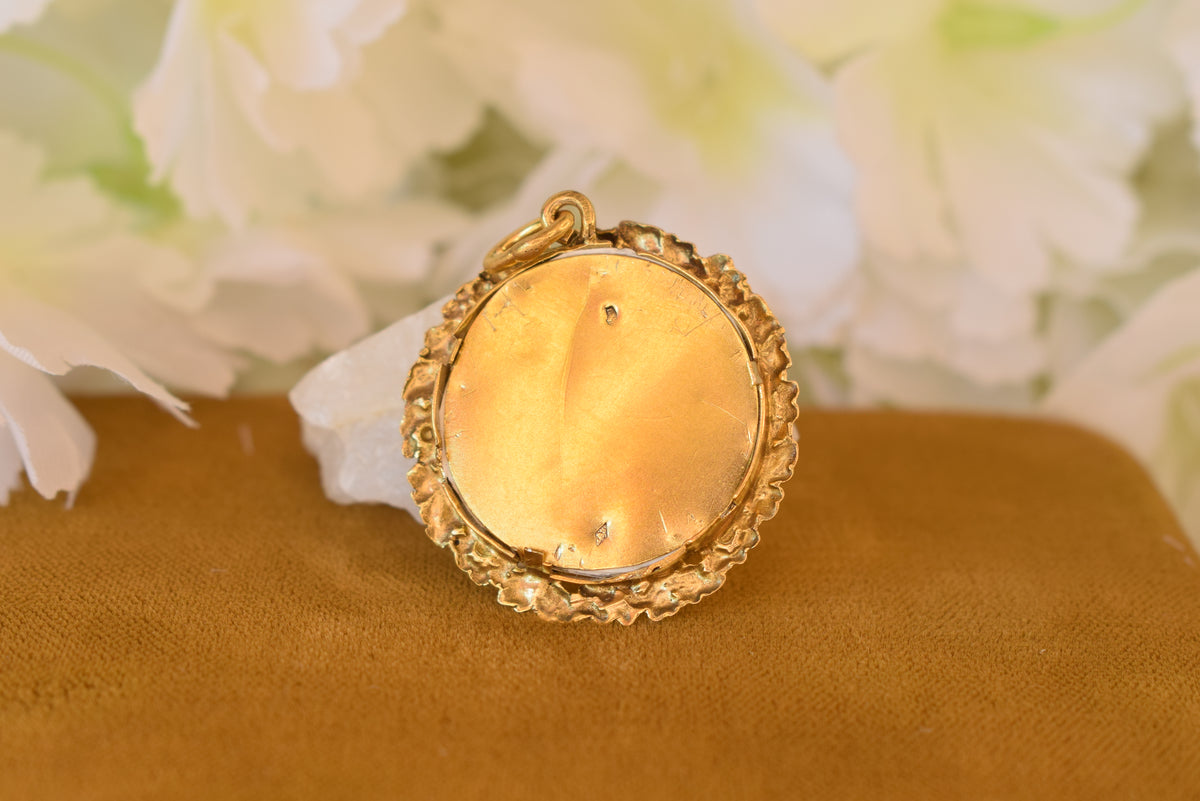 Antique Art Nouveau Vermeil Photo Locket – Gold-Plated Silver – Floral Design – Circa 1900