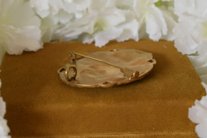 Antique Art Nouveau Brooch Pendant – Gold Plated Gilt Bronze – Convertible Jewelry – circa 1900