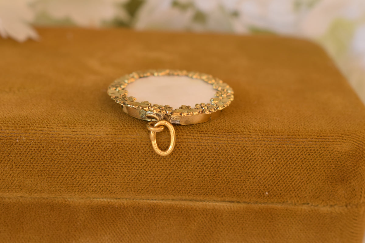 Antique Art Nouveau Vermeil Photo Locket – Gold-Plated Silver – Floral Design – Circa 1900