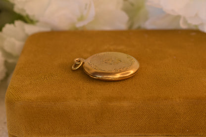 Antique Vermeil Photo Locket – Gold Gilt Silver Picture Pendant – French Weevil Hallmark – Victorian Edwardian Locket