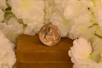 Antique 19th Century French Sacred Heart of Jesus Medal – Bronze – Signed Pénin-Poncet