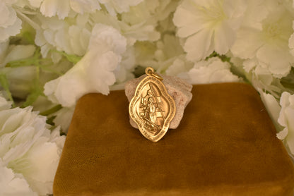 Rare Antique Joan of Arc Medal Mellerio dits Meller Gold-Plated Brass Pendant Youth Association Lorraine France Early 20th Century