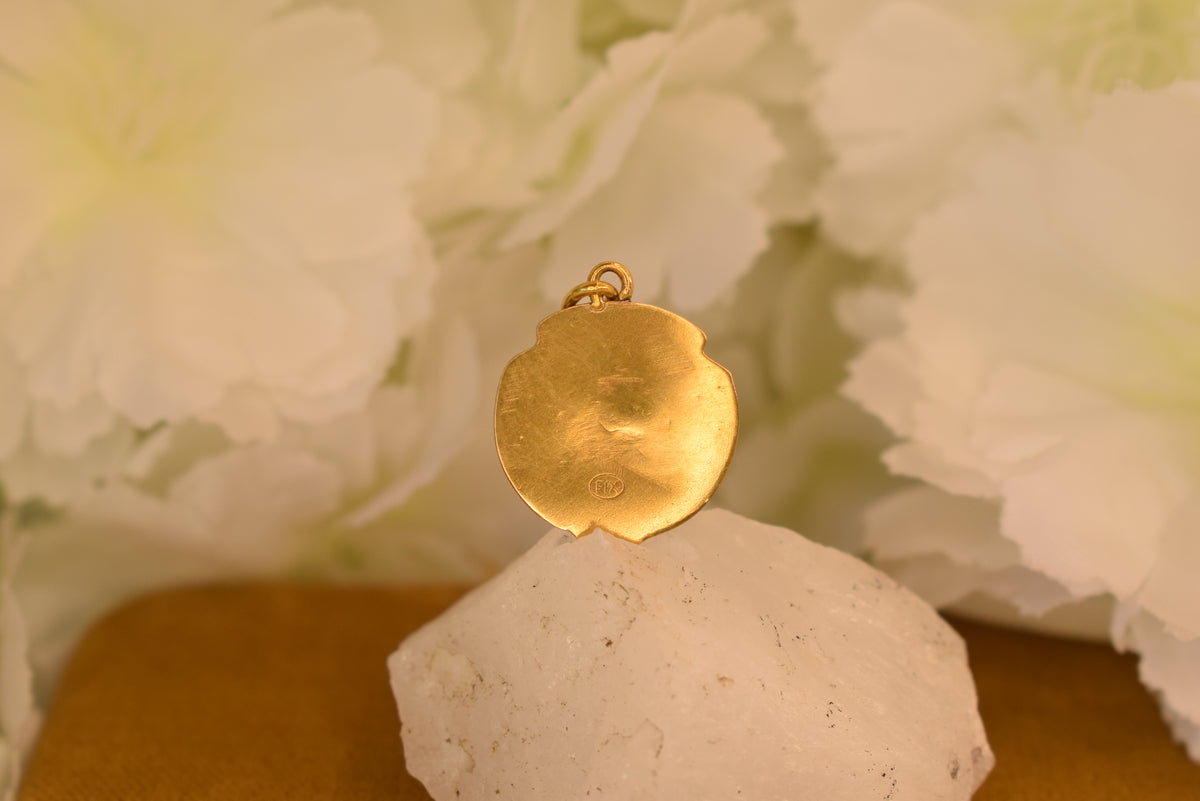 Antique Joan of Arc Medal Signed Becker – French FIX Gold Plated Pendant – Art Nouveau c.1900 – Jeanne d’Arc