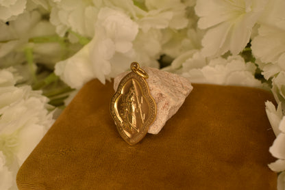 Rare Antique Joan of Arc Medal Mellerio dits Meller Gold-Plated Brass Pendant Youth Association Lorraine France Early 20th Century