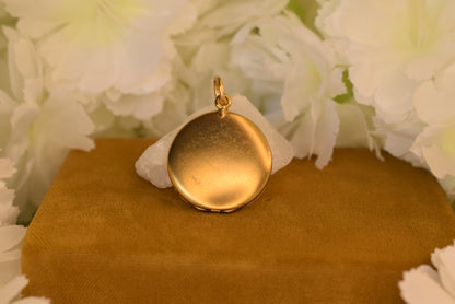 Antique Art Nouveau Photo Locket c.1900–1910 – Gold Plated – Ruby Red Stones