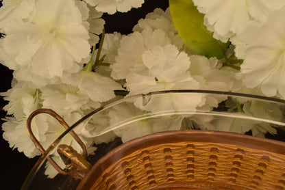 Antique Gilt Bronze Jardiniere Woven Basket Cut Glass Liner Napoleon III French Centerpiece Bowl 19th Century