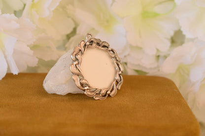 Antique Art Nouveau Solid Silver Photo Locket – Mistletoe Pendant – French Jewelry – Circa 1900