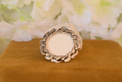 Antique Art Nouveau Solid Silver Photo Locket – Mistletoe Pendant – French Jewelry – Circa 1900