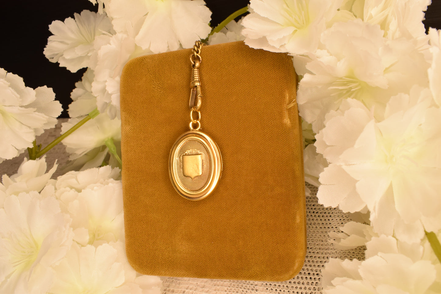 Antique 19th Century Gilt Brass Photo Locket Pendant, Oval Locket with Original Swivel Glass, Victorian Collectible Jewelry