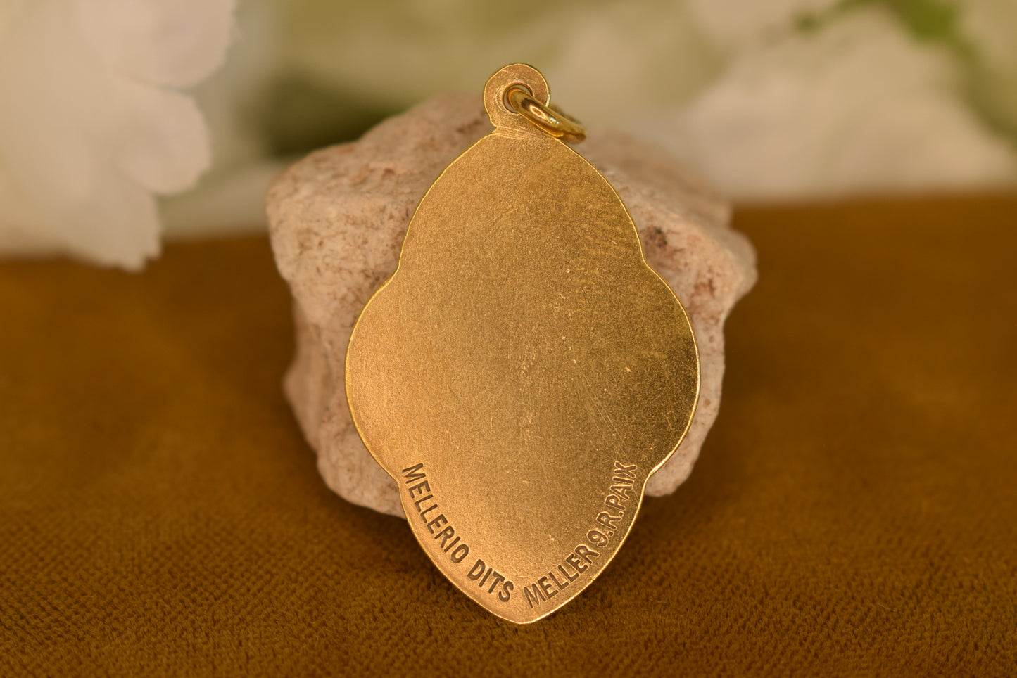 Rare Antique Joan of Arc Medal Mellerio dits Meller Gold-Plated Brass Pendant Youth Association Lorraine France Early 20th Century