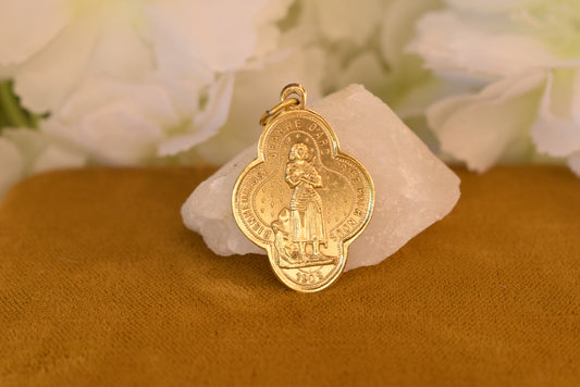 Antique Joan of Arc Medal – Orléans – 1909 – Gold-Tone Metal