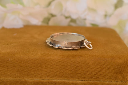 Antique Art Nouveau Solid Silver Photo Locket – Mistletoe Pendant – French Jewelry – Circa 1900