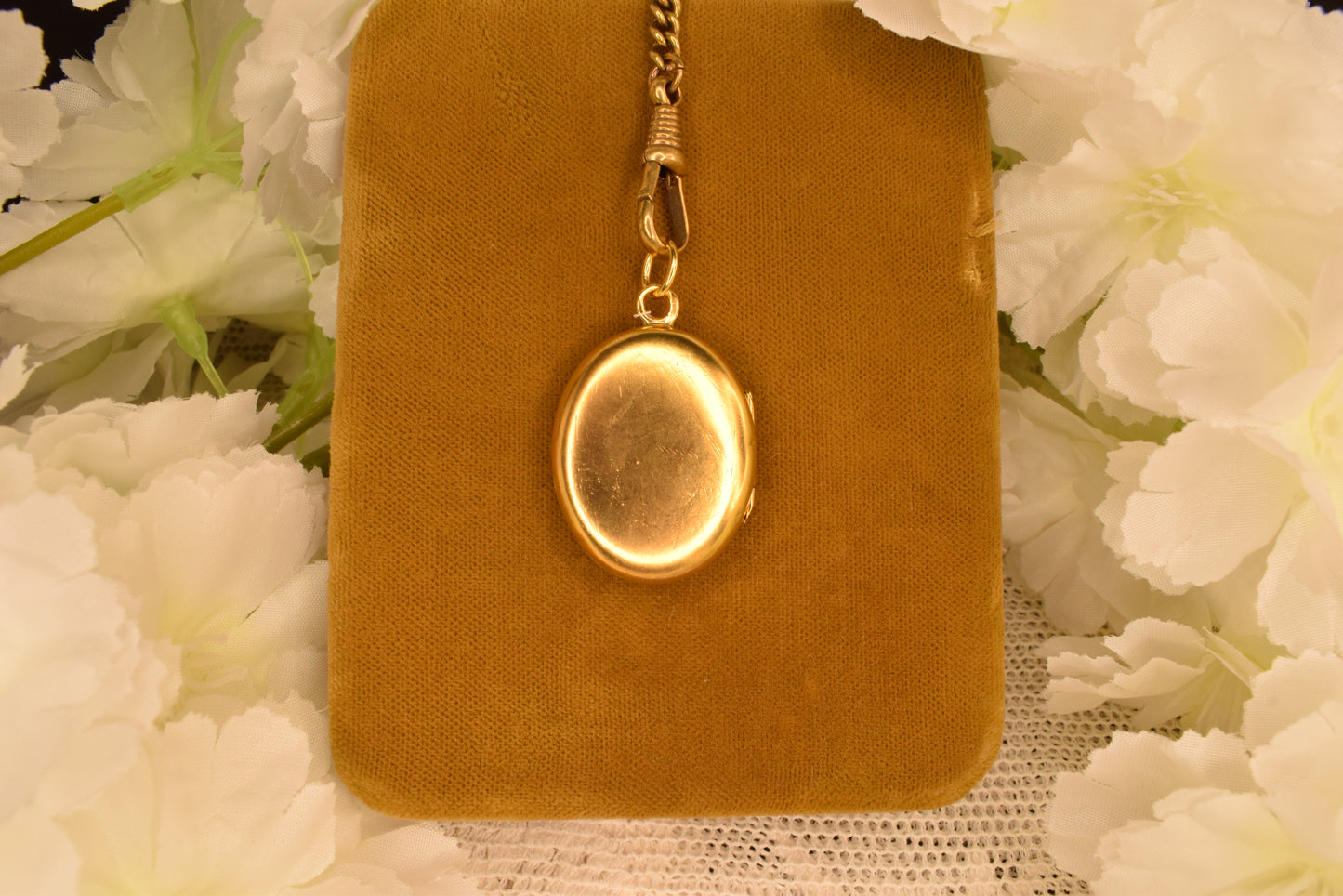 Antique 19th Century Gilt Brass Photo Locket Pendant, Oval Locket with Original Swivel Glass, Victorian Collectible Jewelry