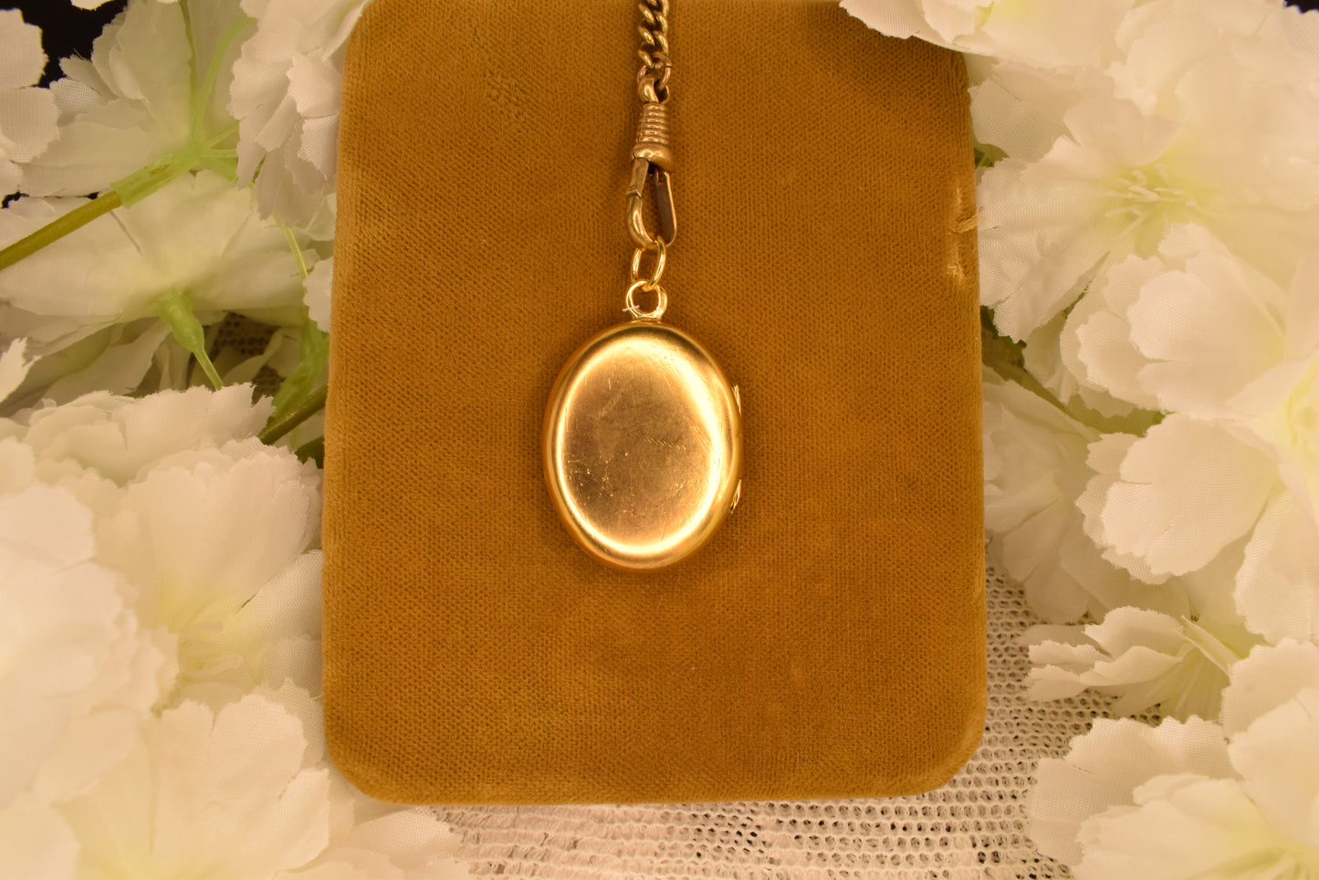Antique 19th Century Gilt Brass Photo Locket Pendant, Oval Locket with Original Swivel Glass, Victorian Collectible Jewelry
