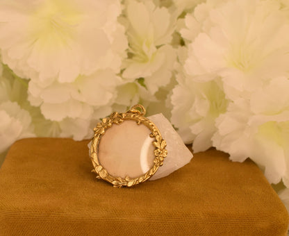Rare Antique FIX Photo Locket Pendant – French Art Nouveau – Gold Filled – Mother of Pearl – Circa 1900