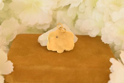 Etsy Title: Antique Art Nouveau Gold Plated Pendant – Lady with Dove – French 1900s Romantic Jewelry – Rhinestone Charm