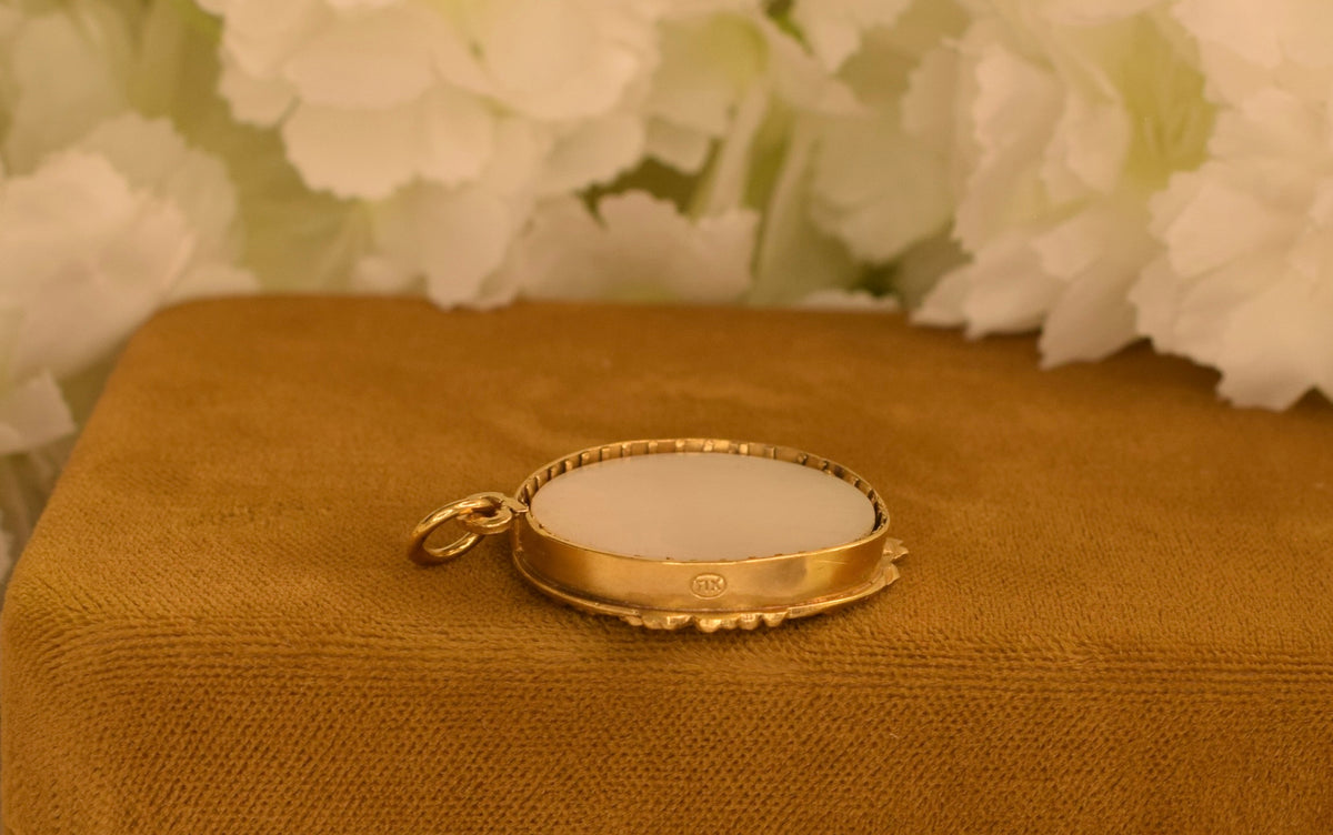 Rare Antique FIX Photo Locket Pendant – French Art Nouveau – Gold Filled – Mother of Pearl – Circa 1900