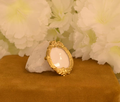 Beautiful Antique French Photo Locket Pendant – Circa 1900 – Gilt Brass
