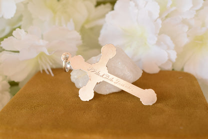 Antique Sterling Silver Crucifix Pendant – Souvenir N.D. de Lourdes – Hallmarked Religious Cross, Vintage Pilgrimage Jewelry