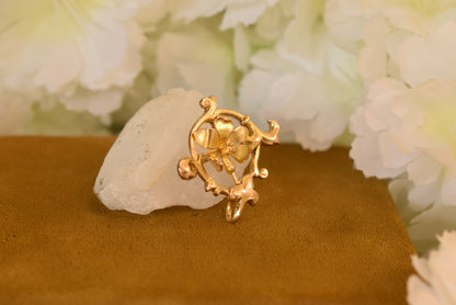 Antique French Art Nouveau FIX Gold Filled Floral Brooch – Circa 1900