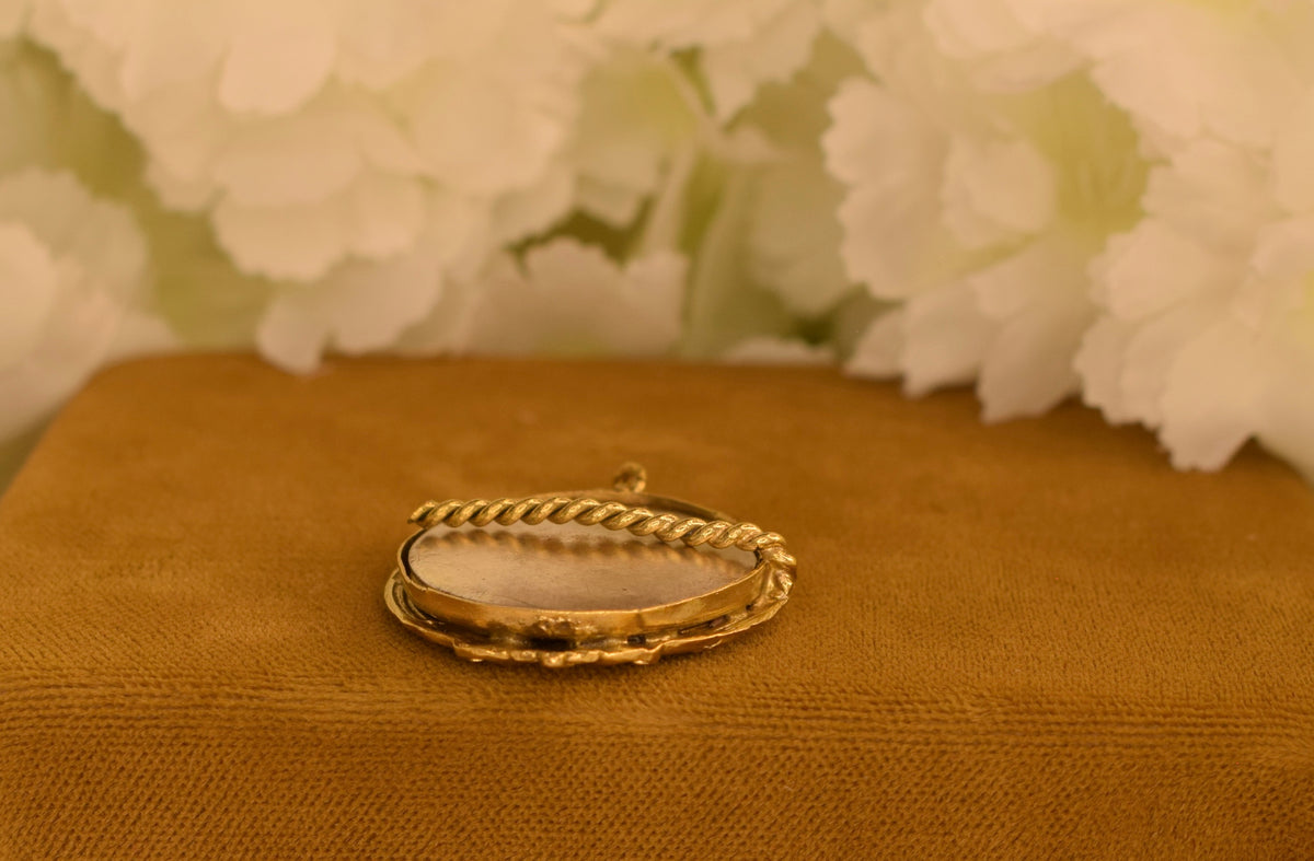 Beautiful Antique French Photo Locket Pendant – Circa 1900 – Gilt Brass