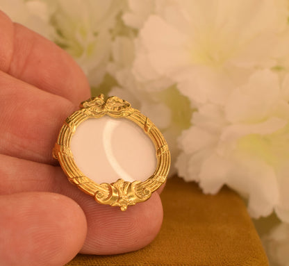 Beautiful Antique French Photo Locket Pendant – Circa 1900 – Gilt Brass