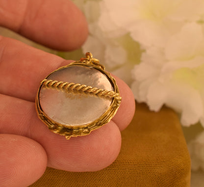 Beautiful Antique French Photo Locket Pendant – Circa 1900 – Gilt Brass