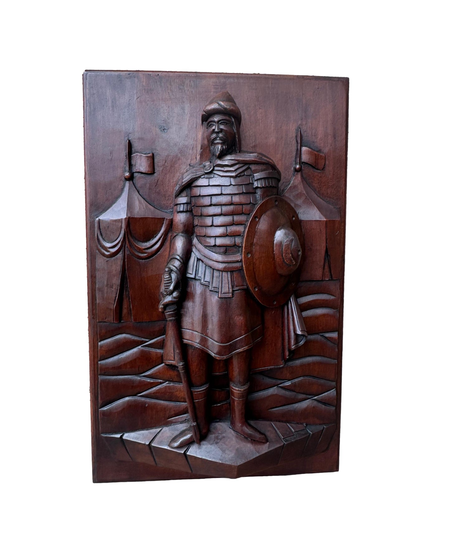 Gothic wall panel in carved wood