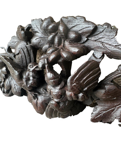 Carved wooden architectural pediment, Black Forest art, vintage decor for elegant interiors