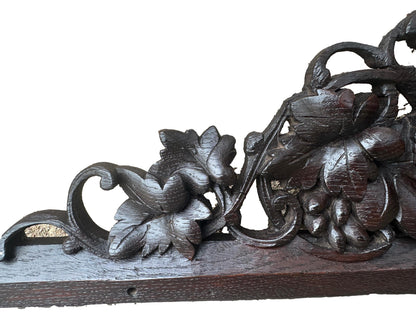 Carved wooden architectural pediment, Black Forest art, vintage decor for elegant interiors